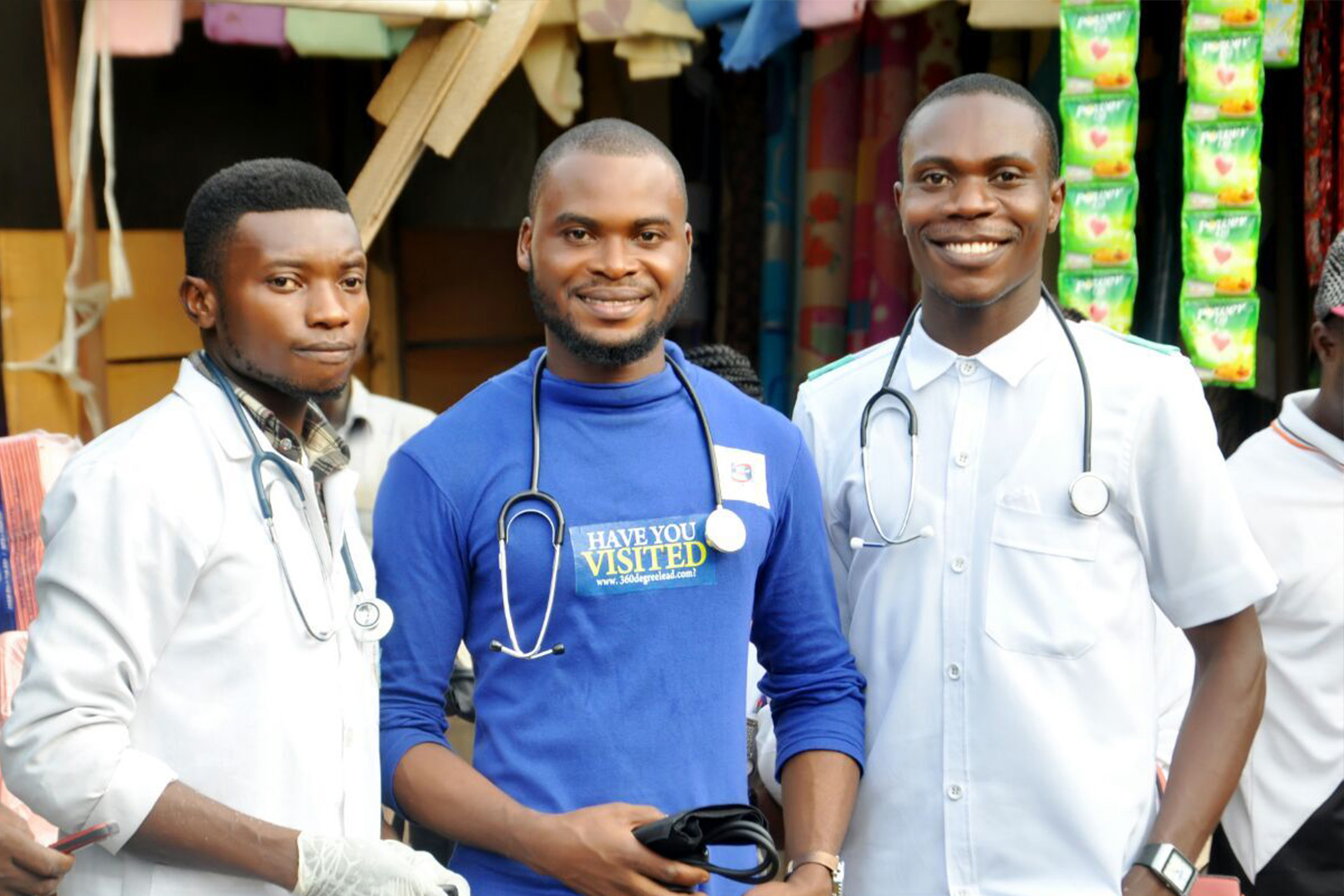 Victor Eze with members of 360degreeHEALTH NETwork Nigeria