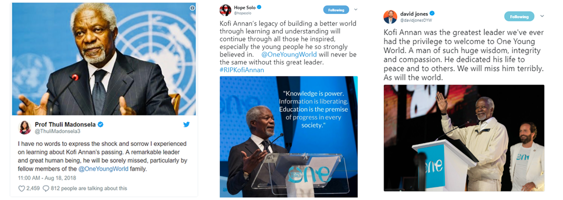 kofi, kofi annan, rip, united nations, un, oyw, one young world