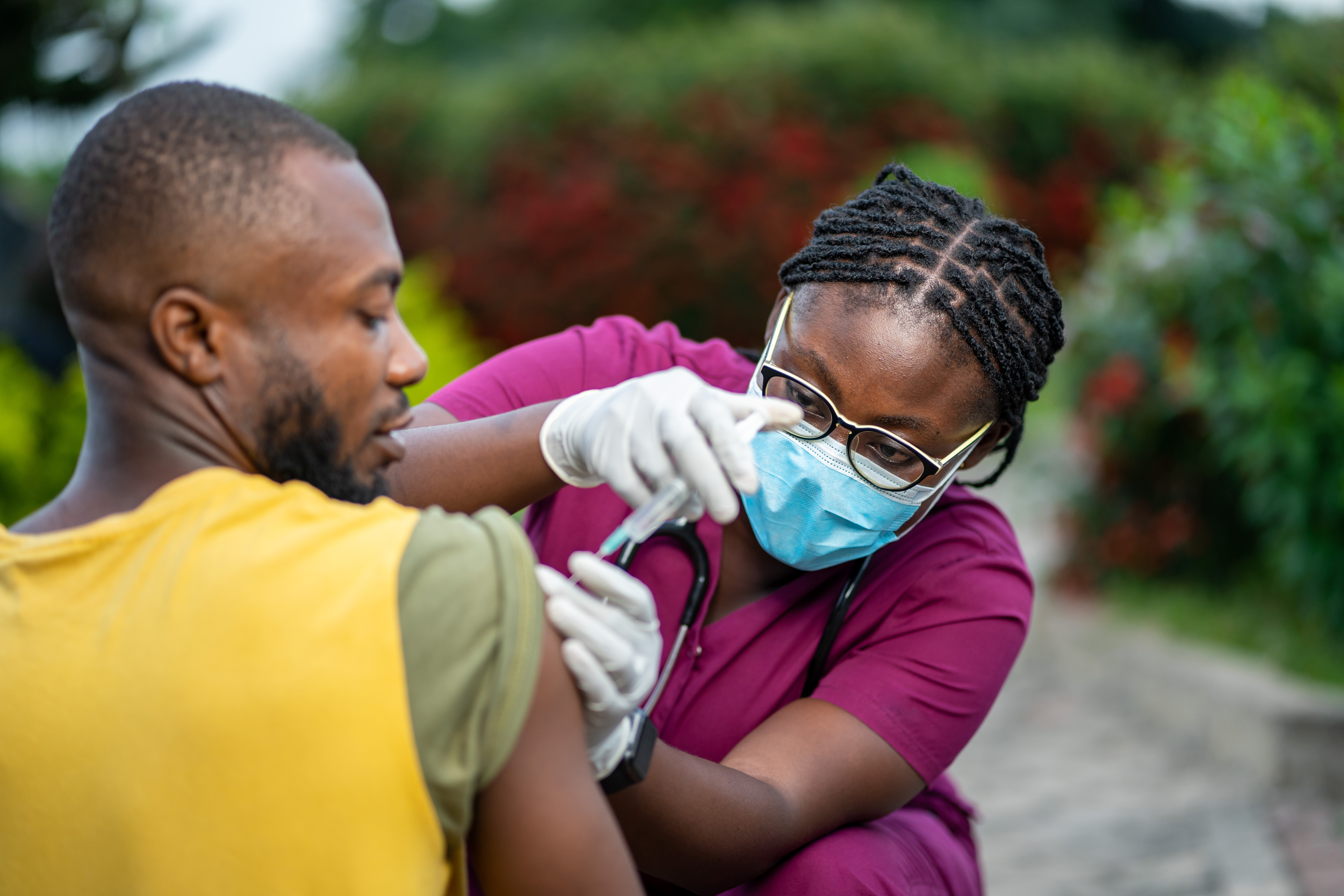 Nurse giving a vaccination