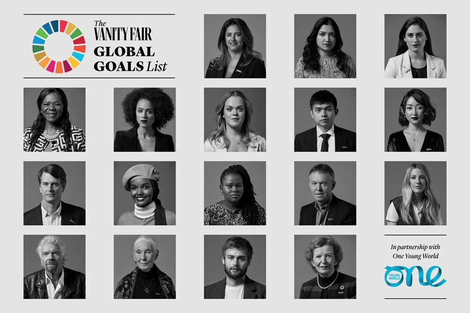 global goals list, vanity fair, one young world