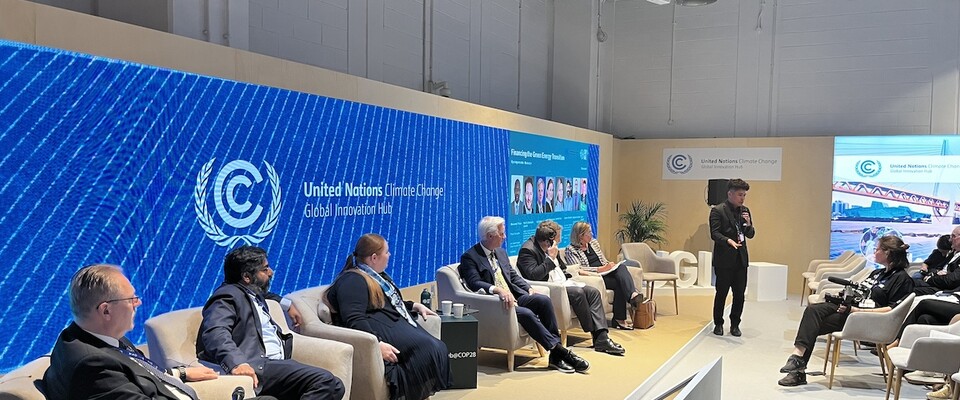 Jason Salgado speaking at COP28